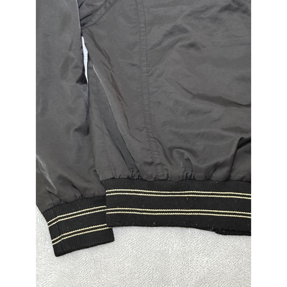 South Pole Large Womens Hooded Bomber Jacket Black Gold Hardware Streetwear - Picture 11 of 12